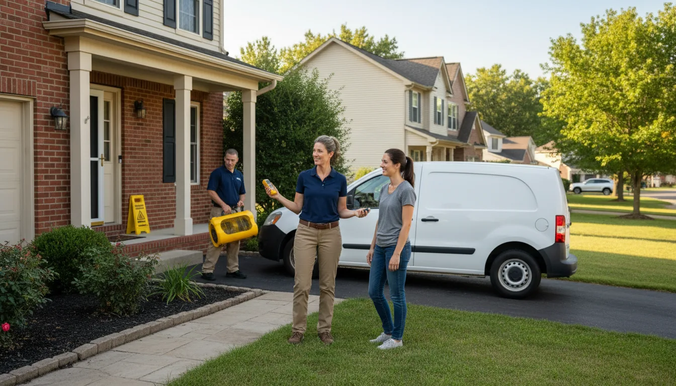 Residential water damage restoration in Odell, IL